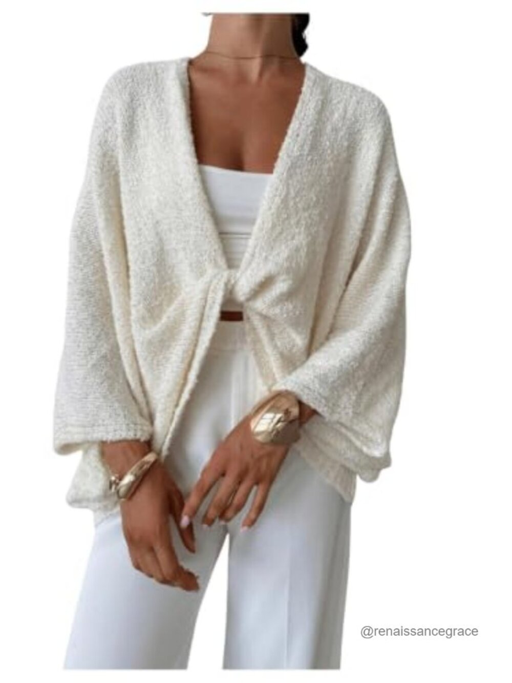 Oversized Wrap Sweater Cropped Bat Wing Knit Tops Acrylic